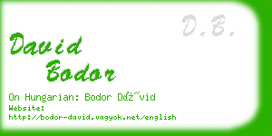 david bodor business card